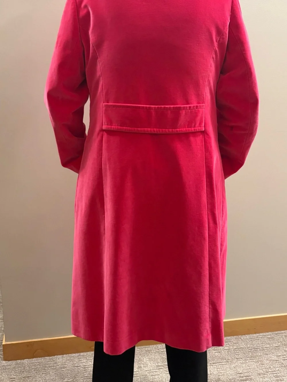 Vintage 1960s Hot Pink Velvet Mod Swing Coat Sport Ease Fashions Made in Canada